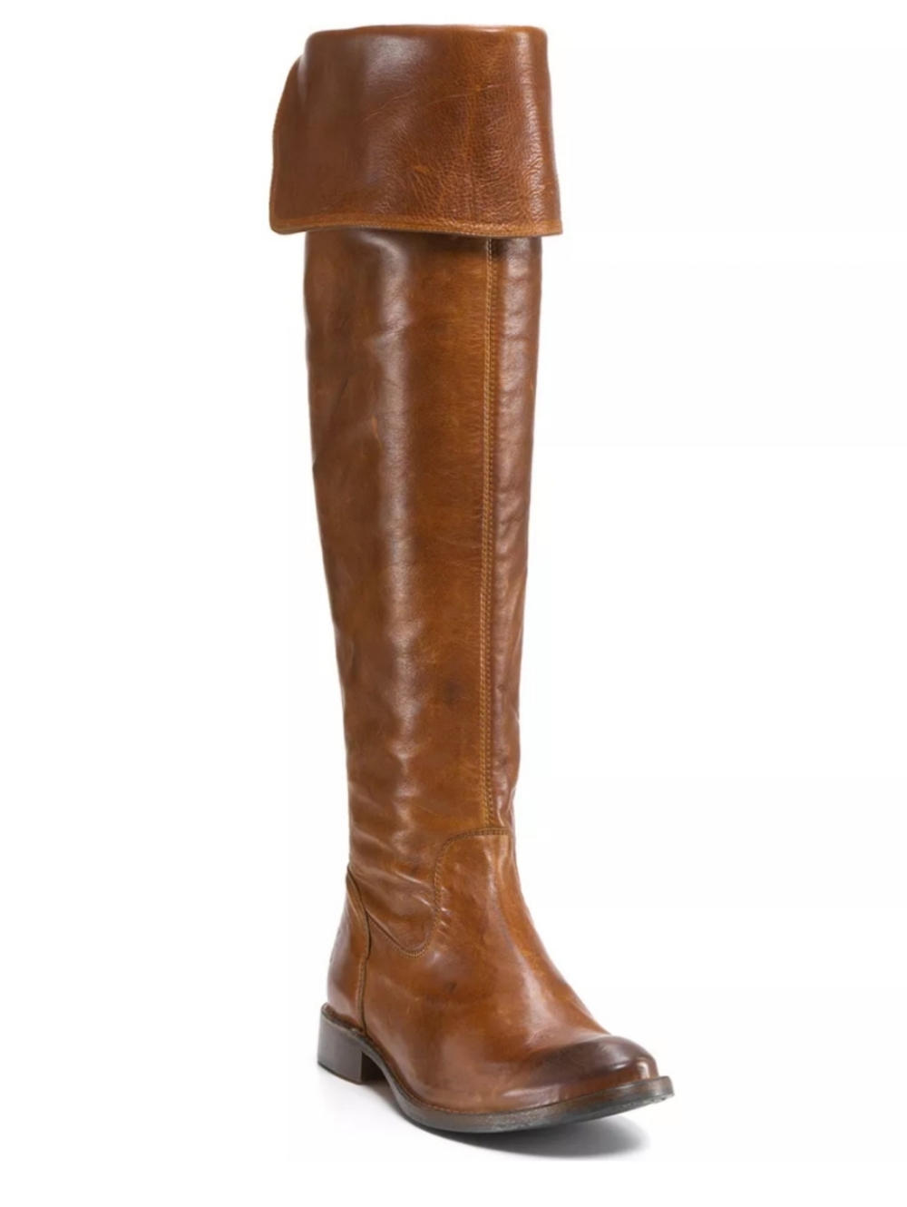 Frye Shirley Over The Knees Boots Size 7.5 Brown Leather Thigh High Fold Over - Picture 4 of 16